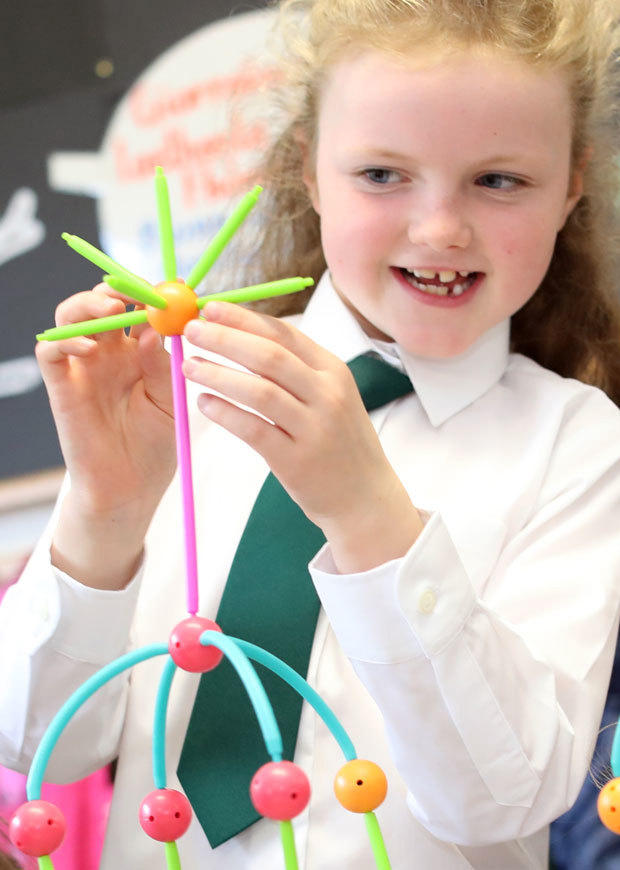 Student using learning device