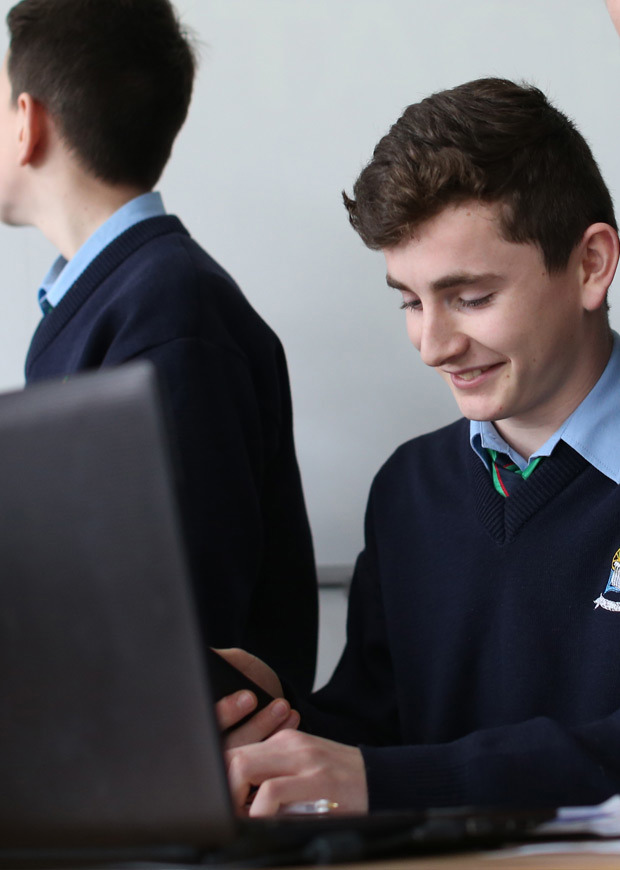 Student working on a computer