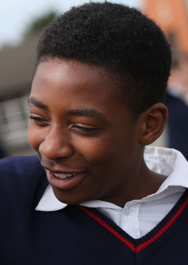 Student laughing