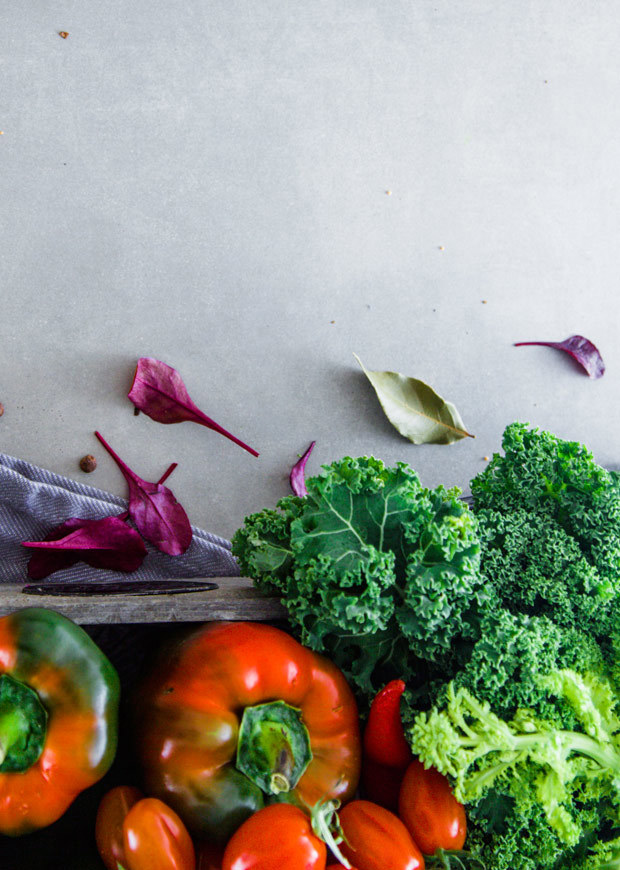 Vegetables on a table